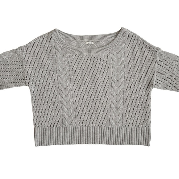 GARAGE Harlow Sweater Pointelle Cable Knit Dropped Shoulders - Picture 15 of 17